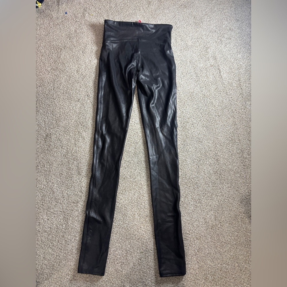 SPANX Leggings Faux Leather Black Womens Size S Shapewear leggings - Picture 8 of 9